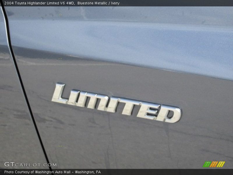 Bluestone Metallic / Ivory 2004 Toyota Highlander Limited V6 4WD
