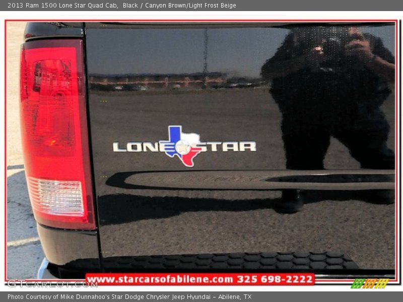 Black / Canyon Brown/Light Frost Beige 2013 Ram 1500 Lone Star Quad Cab