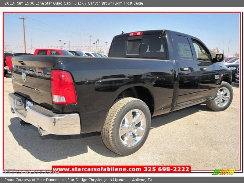 Black / Canyon Brown/Light Frost Beige 2013 Ram 1500 Lone Star Quad Cab