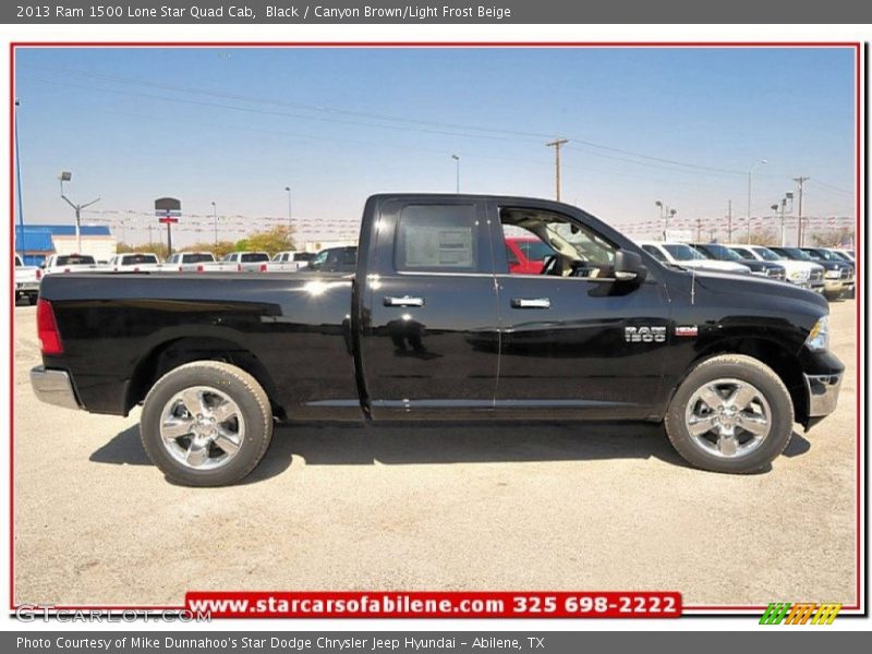Black / Canyon Brown/Light Frost Beige 2013 Ram 1500 Lone Star Quad Cab
