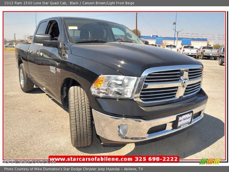 Black / Canyon Brown/Light Frost Beige 2013 Ram 1500 Lone Star Quad Cab