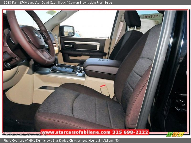 Black / Canyon Brown/Light Frost Beige 2013 Ram 1500 Lone Star Quad Cab