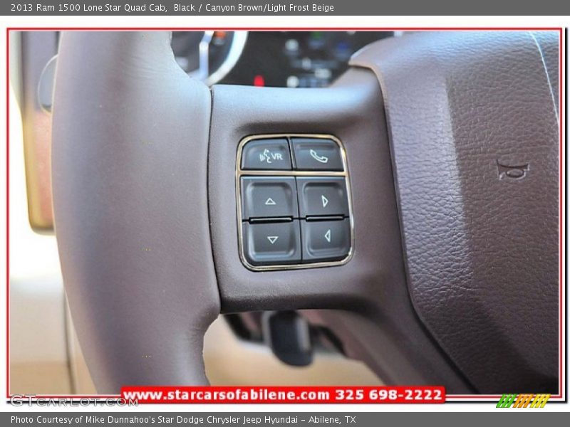 Black / Canyon Brown/Light Frost Beige 2013 Ram 1500 Lone Star Quad Cab