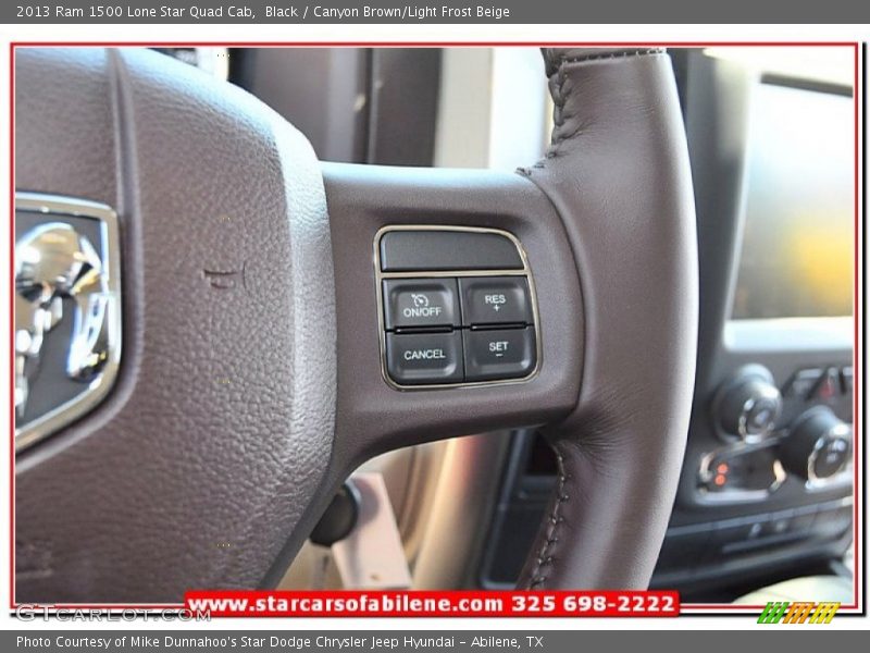 Black / Canyon Brown/Light Frost Beige 2013 Ram 1500 Lone Star Quad Cab