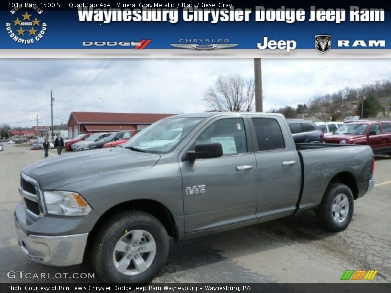 Mineral Gray Metallic / Black/Diesel Gray 2013 Ram 1500 SLT Quad Cab 4x4
