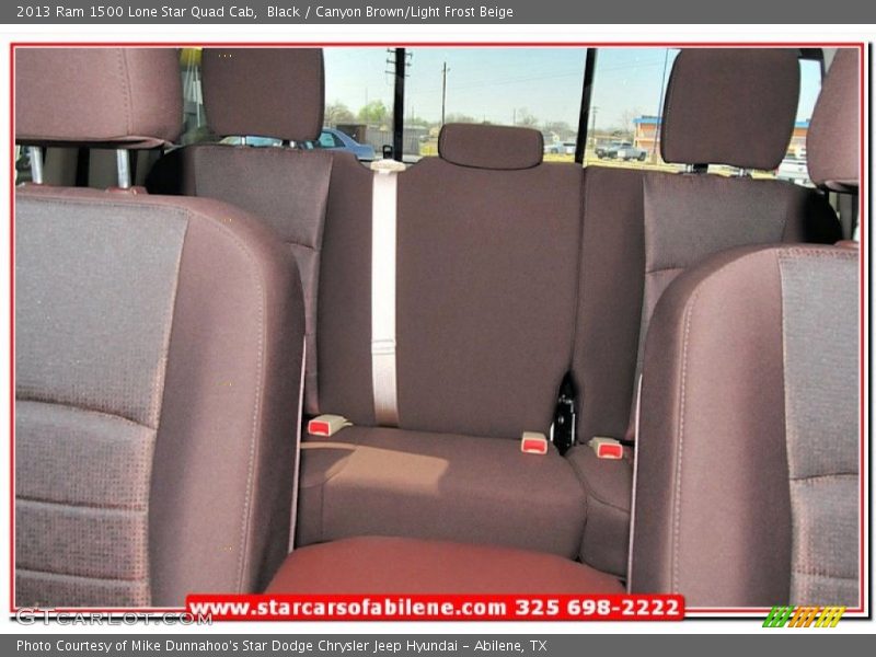 Black / Canyon Brown/Light Frost Beige 2013 Ram 1500 Lone Star Quad Cab