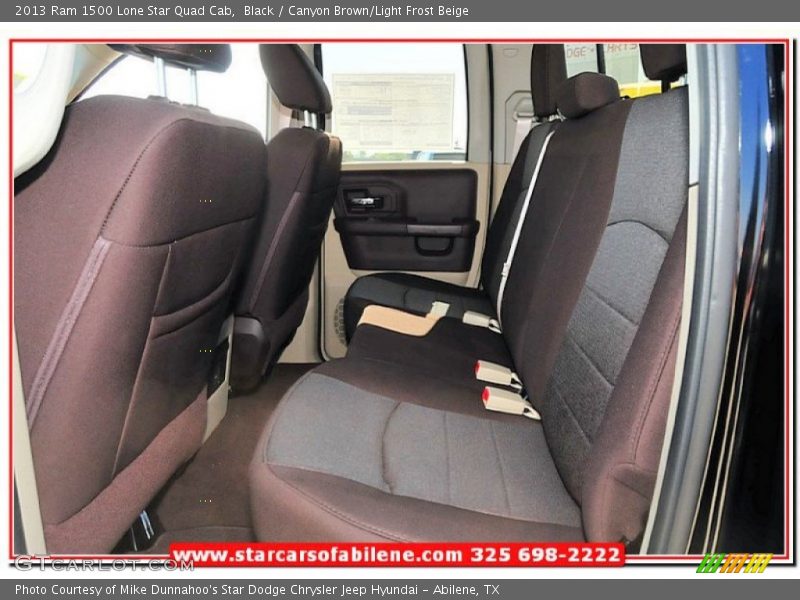 Black / Canyon Brown/Light Frost Beige 2013 Ram 1500 Lone Star Quad Cab