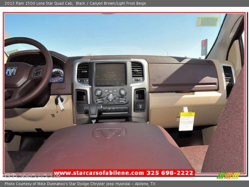Black / Canyon Brown/Light Frost Beige 2013 Ram 1500 Lone Star Quad Cab