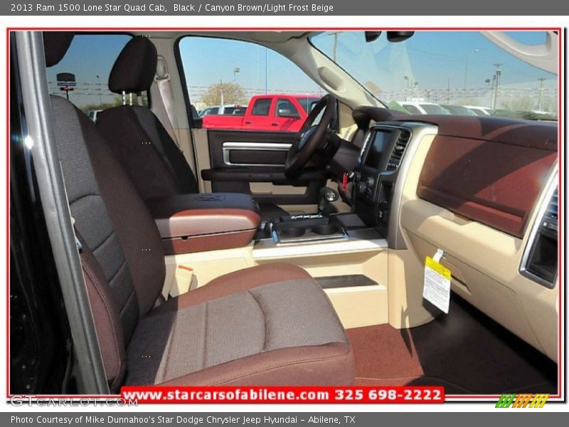 Black / Canyon Brown/Light Frost Beige 2013 Ram 1500 Lone Star Quad Cab