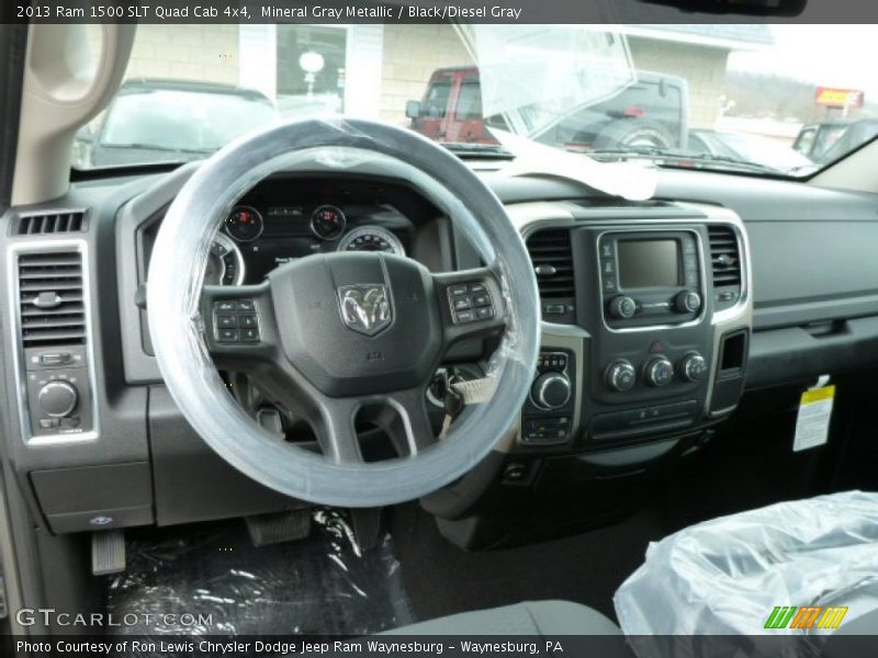 Mineral Gray Metallic / Black/Diesel Gray 2013 Ram 1500 SLT Quad Cab 4x4
