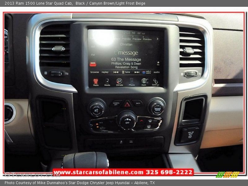 Black / Canyon Brown/Light Frost Beige 2013 Ram 1500 Lone Star Quad Cab