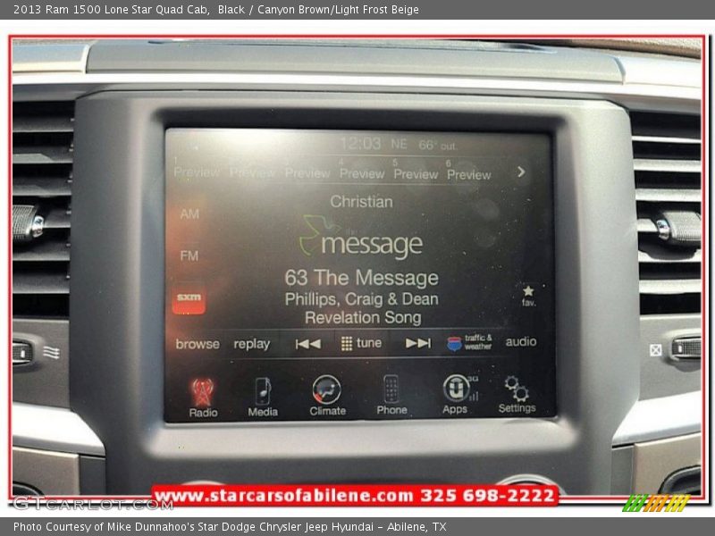 Black / Canyon Brown/Light Frost Beige 2013 Ram 1500 Lone Star Quad Cab
