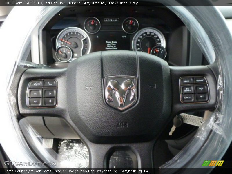 Mineral Gray Metallic / Black/Diesel Gray 2013 Ram 1500 SLT Quad Cab 4x4