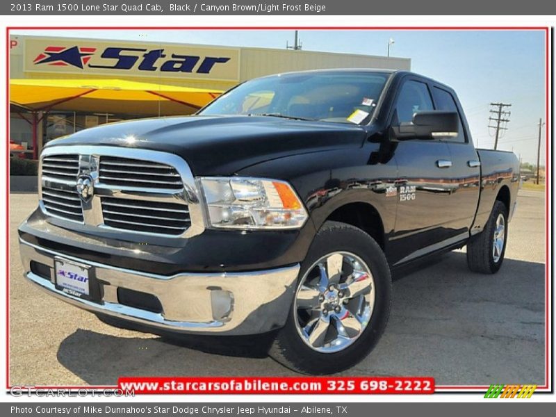 Black / Canyon Brown/Light Frost Beige 2013 Ram 1500 Lone Star Quad Cab
