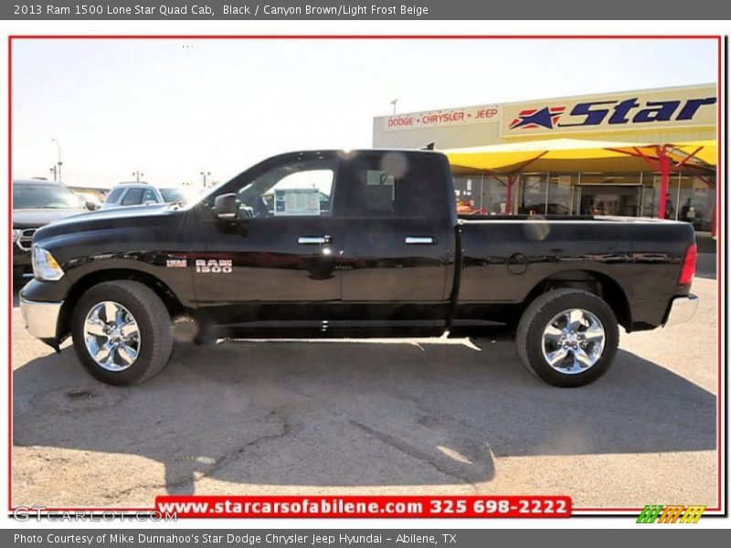 Black / Canyon Brown/Light Frost Beige 2013 Ram 1500 Lone Star Quad Cab