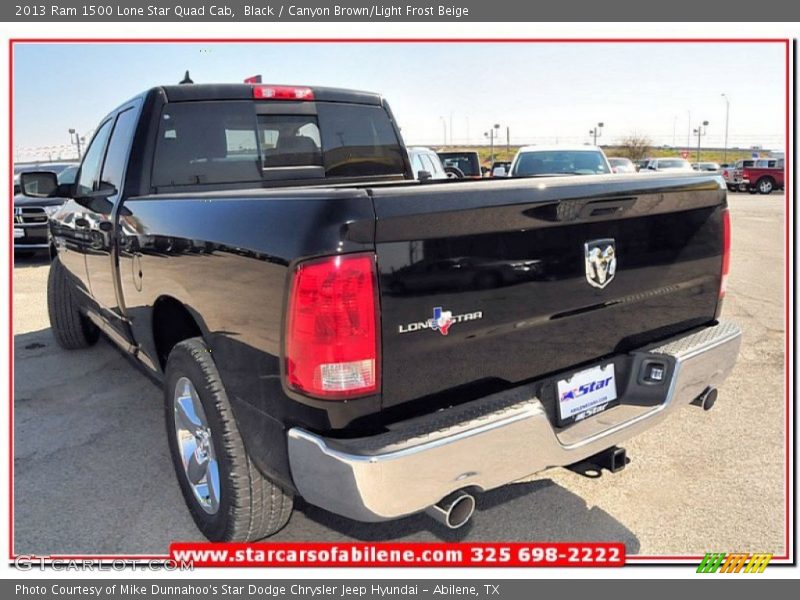 Black / Canyon Brown/Light Frost Beige 2013 Ram 1500 Lone Star Quad Cab