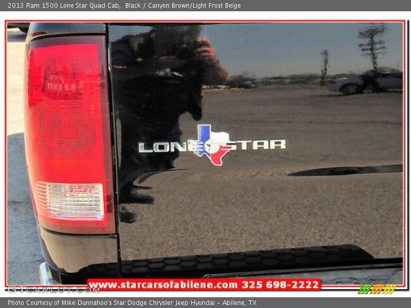 Black / Canyon Brown/Light Frost Beige 2013 Ram 1500 Lone Star Quad Cab