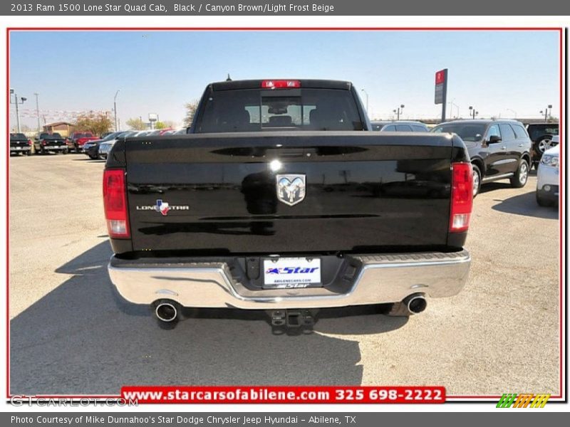 Black / Canyon Brown/Light Frost Beige 2013 Ram 1500 Lone Star Quad Cab