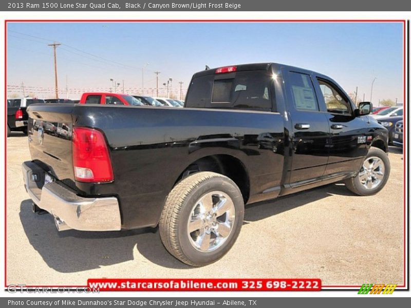 Black / Canyon Brown/Light Frost Beige 2013 Ram 1500 Lone Star Quad Cab