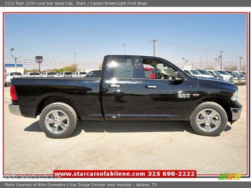 Black / Canyon Brown/Light Frost Beige 2013 Ram 1500 Lone Star Quad Cab