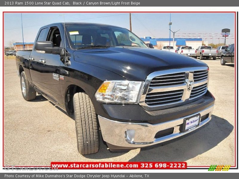 Black / Canyon Brown/Light Frost Beige 2013 Ram 1500 Lone Star Quad Cab