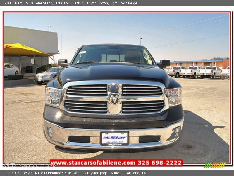 Black / Canyon Brown/Light Frost Beige 2013 Ram 1500 Lone Star Quad Cab