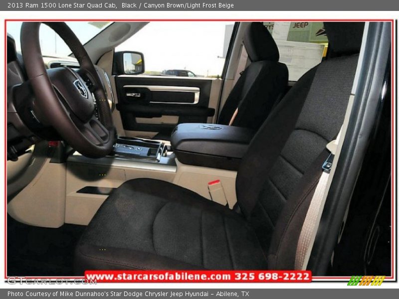 Black / Canyon Brown/Light Frost Beige 2013 Ram 1500 Lone Star Quad Cab