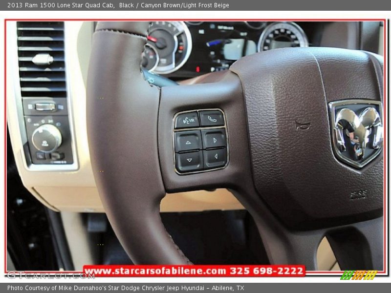 Black / Canyon Brown/Light Frost Beige 2013 Ram 1500 Lone Star Quad Cab