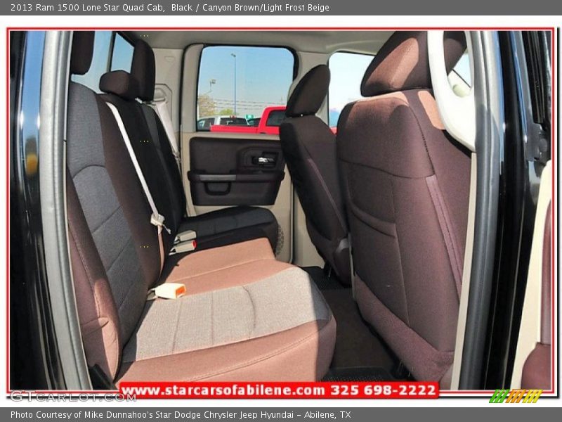 Black / Canyon Brown/Light Frost Beige 2013 Ram 1500 Lone Star Quad Cab