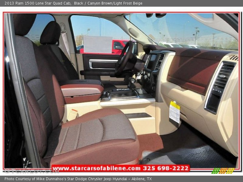 Black / Canyon Brown/Light Frost Beige 2013 Ram 1500 Lone Star Quad Cab