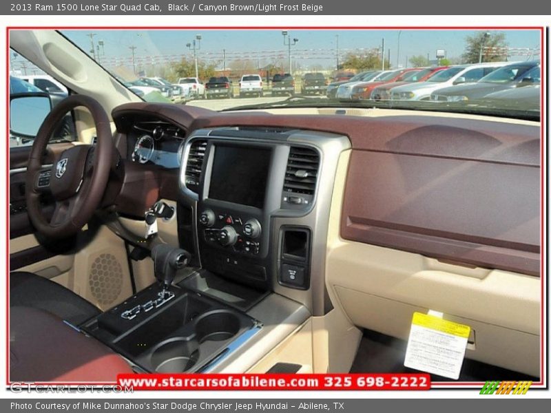 Black / Canyon Brown/Light Frost Beige 2013 Ram 1500 Lone Star Quad Cab