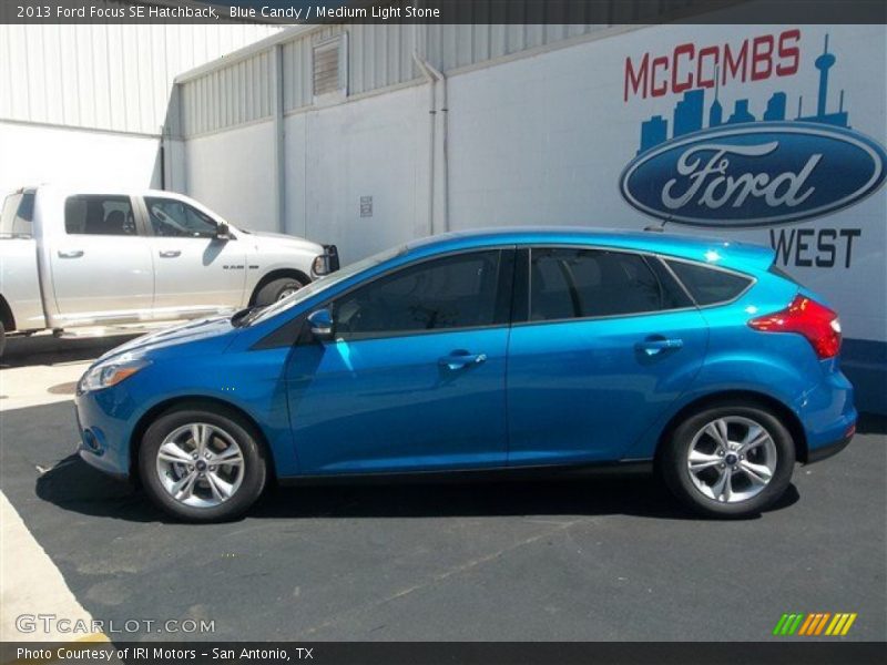 Blue Candy / Medium Light Stone 2013 Ford Focus SE Hatchback