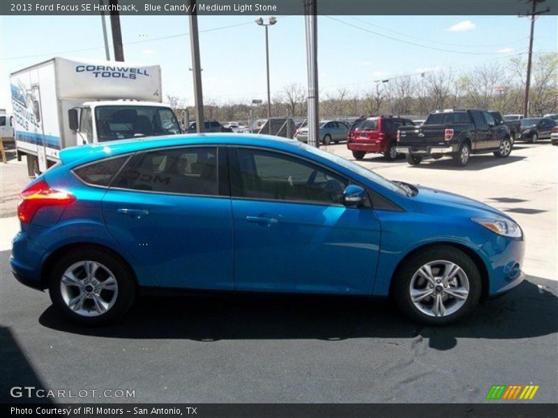 Blue Candy / Medium Light Stone 2013 Ford Focus SE Hatchback