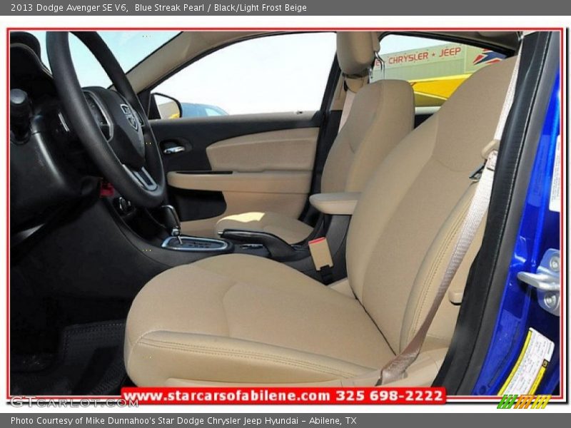Blue Streak Pearl / Black/Light Frost Beige 2013 Dodge Avenger SE V6