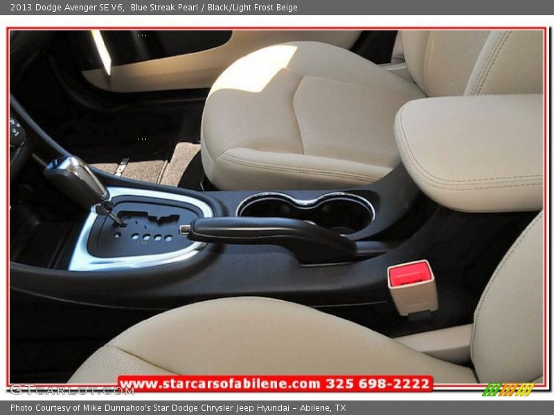 Blue Streak Pearl / Black/Light Frost Beige 2013 Dodge Avenger SE V6