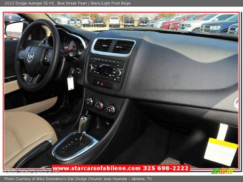 Blue Streak Pearl / Black/Light Frost Beige 2013 Dodge Avenger SE V6