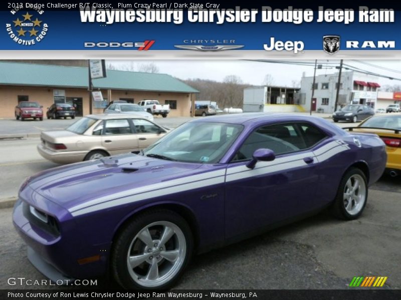 Plum Crazy Pearl / Dark Slate Gray 2013 Dodge Challenger R/T Classic