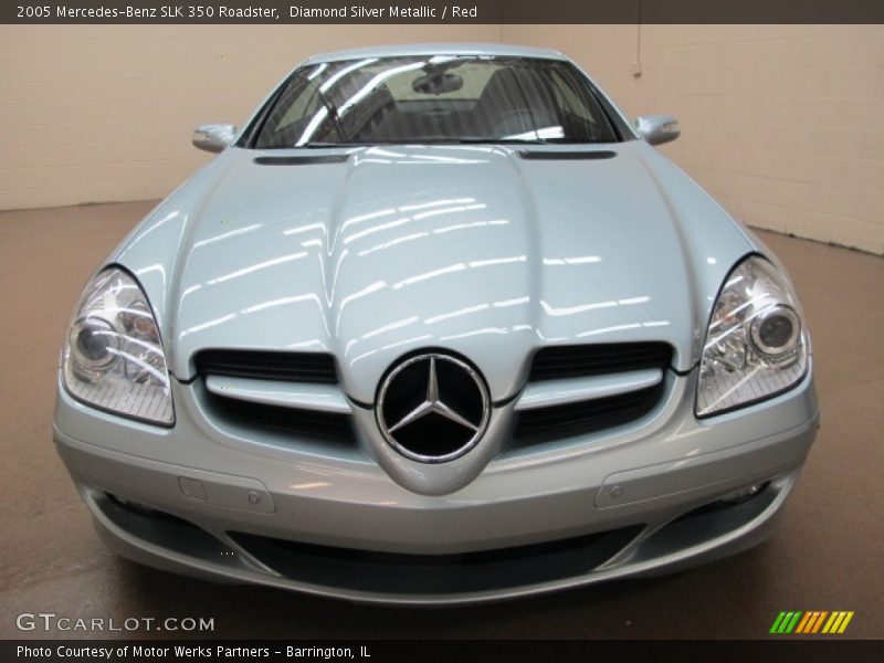 Diamond Silver Metallic / Red 2005 Mercedes-Benz SLK 350 Roadster