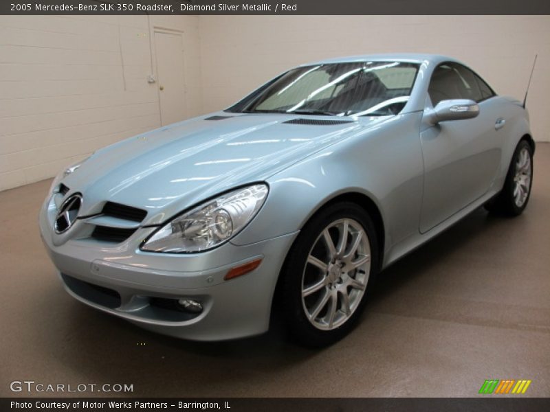 Diamond Silver Metallic / Red 2005 Mercedes-Benz SLK 350 Roadster