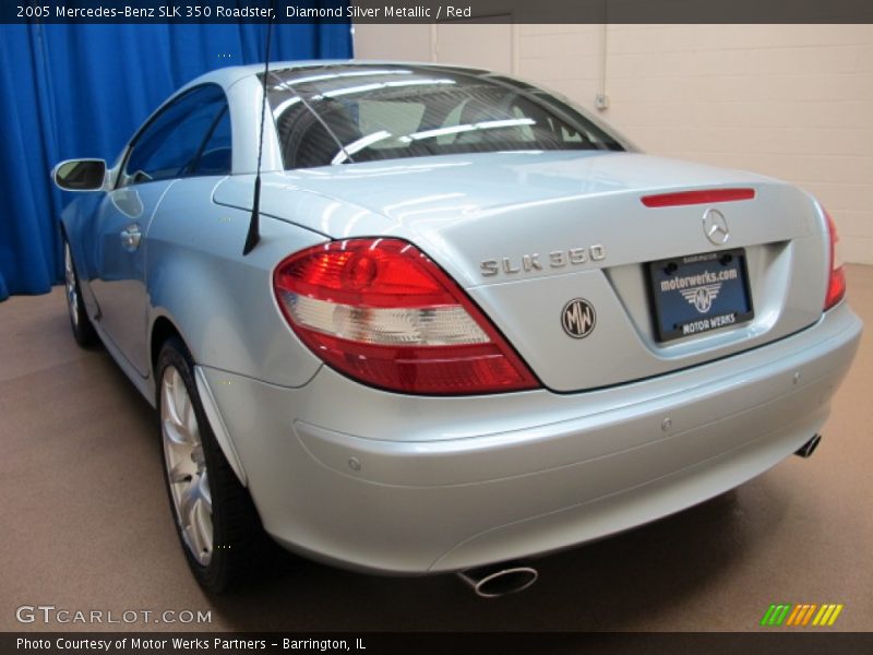 Diamond Silver Metallic / Red 2005 Mercedes-Benz SLK 350 Roadster