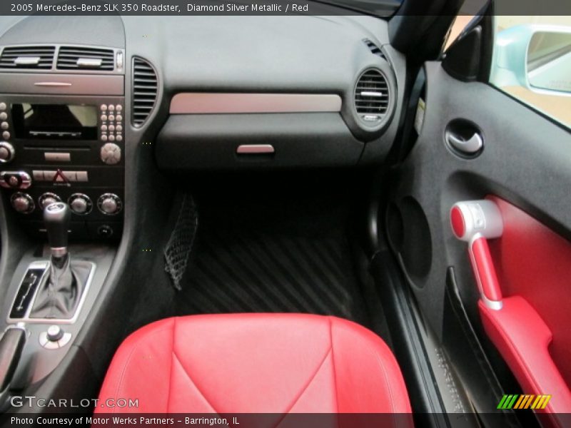 Diamond Silver Metallic / Red 2005 Mercedes-Benz SLK 350 Roadster