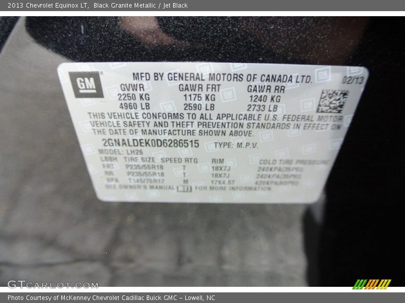 Black Granite Metallic / Jet Black 2013 Chevrolet Equinox LT