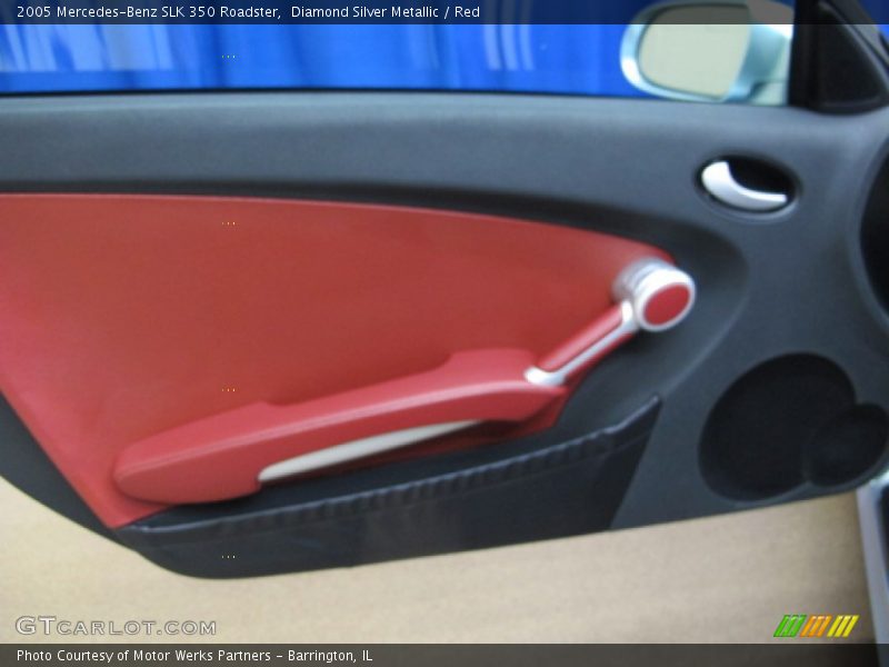 Diamond Silver Metallic / Red 2005 Mercedes-Benz SLK 350 Roadster
