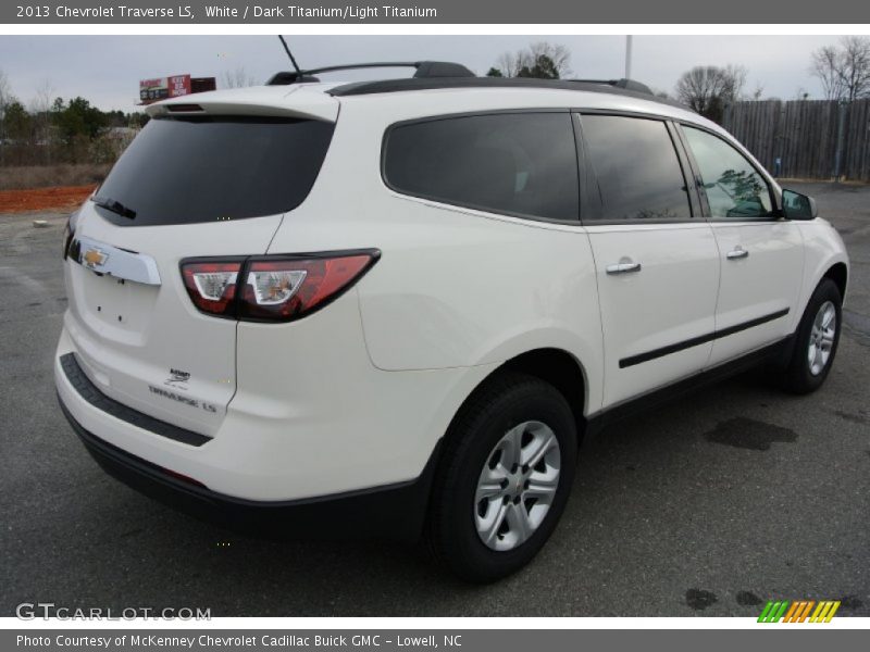 White / Dark Titanium/Light Titanium 2013 Chevrolet Traverse LS