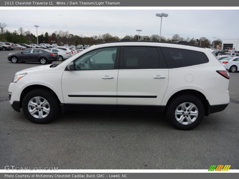 White / Dark Titanium/Light Titanium 2013 Chevrolet Traverse LS