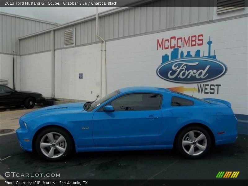 Grabber Blue / Charcoal Black 2013 Ford Mustang GT Coupe