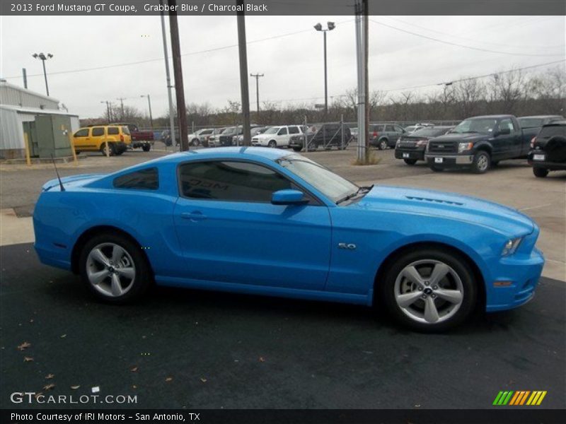 Grabber Blue / Charcoal Black 2013 Ford Mustang GT Coupe