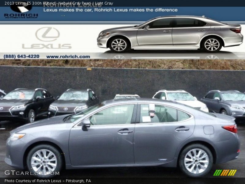 Nebula Gray Pearl / Light Gray 2013 Lexus ES 300h Hybrid