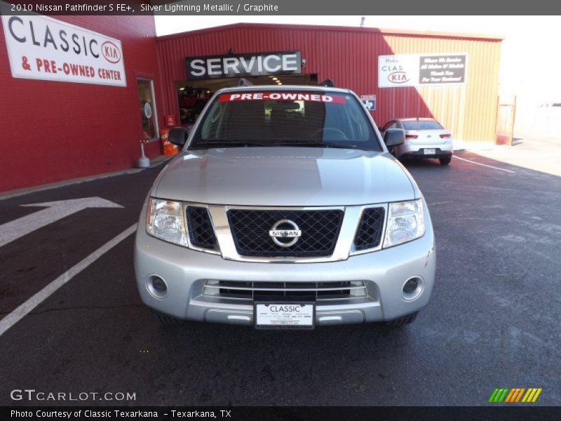 Silver Lightning Metallic / Graphite 2010 Nissan Pathfinder S FE+