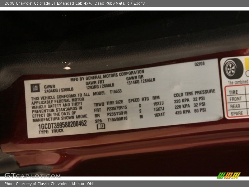 Deep Ruby Metallic / Ebony 2008 Chevrolet Colorado LT Extended Cab 4x4